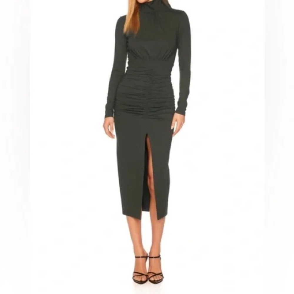 Susana Monaco Mock Gathered Dress In Hunter Green Sz Small NWT